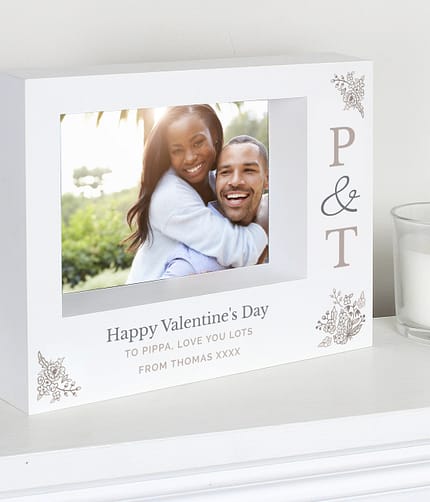 Personalised Couples Initials 5x7 Landscape Box Photo Frame - ItJustGotPersonal.co.uk