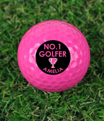Personalised No.1 Golfer Pink Golf Ball - ItJustGotPersonal.co.uk