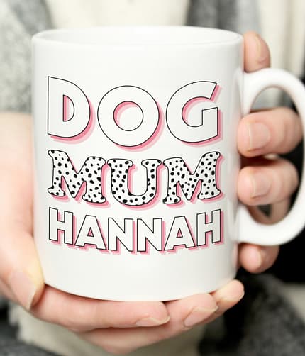 Personalised Dog Mum Pink Spots Mug - ItJustGotPersonal.co.uk