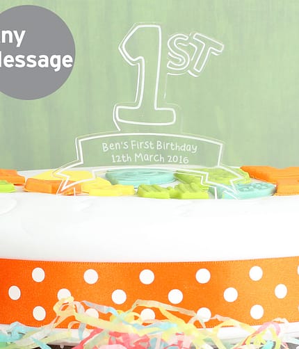 Personalised Acrylic '1st' Celebration Cake Topper - ItJustGotPersonal.co.uk