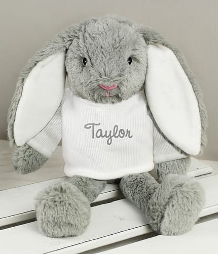 Personalised Name Only Bunny Rabbit - Grey - ItJustGotPersonal.co.uk