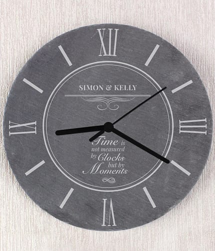 Personalised Moments Slate Clock - ItJustGotPersonal.co.uk