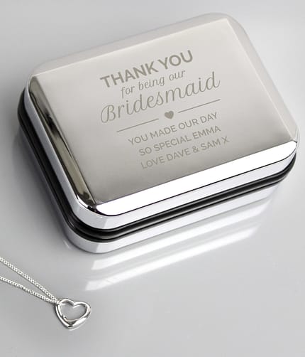 Personalised Bridesmaid Box and Heart Necklace - ItJustGotPersonal.co.uk