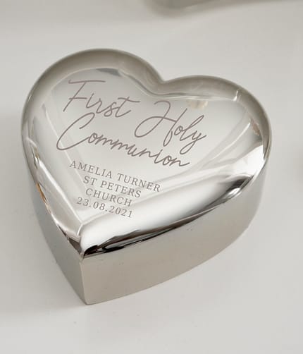 Personalised First Holy Communion Heart Trinket Box - ItJustGotPersonal.co.uk