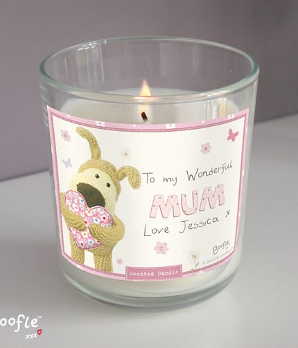 Personalised Boofle Flowers Scented Jar Candle - ItJustGotPersonal.co.uk