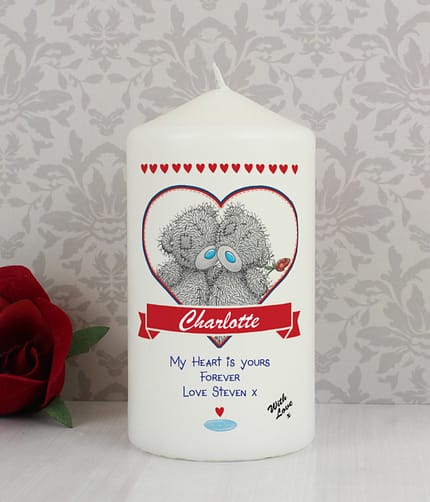 Personalised Me to You Couple Pillar Candle - ItJustGotPersonal.co.uk