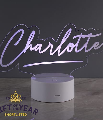 Personalised Free Text LED Colour Changing Desk Night Light - ItJustGotPersonal.co.uk