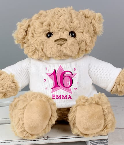 Personalised Pink Big Age Teddy Bear - ItJustGotPersonal.co.uk