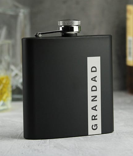 Personalised Name Only Black Hip Flask - ItJustGotPersonal.co.uk