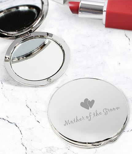 Mother of Groom Round Compact Mirror - ItJustGotPersonal.co.uk