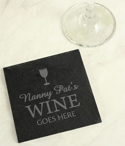 Personalised Wine Goes Here... Single Slate Coaster - ItJustGotPersonal.co.uk