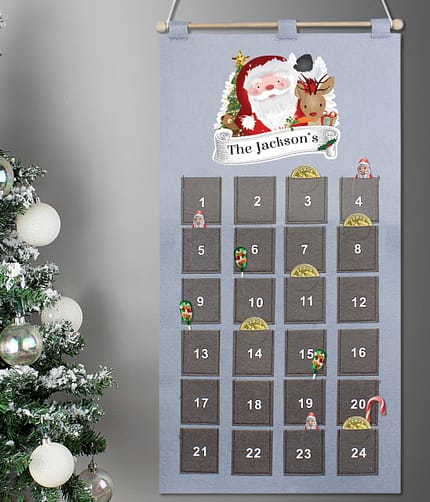 Personalised Santa Advent Calendar In Silver Grey - ItJustGotPersonal.co.uk