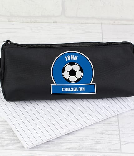 Personalised Dark Blue Football Fan Pencil Case - ItJustGotPersonal.co.uk