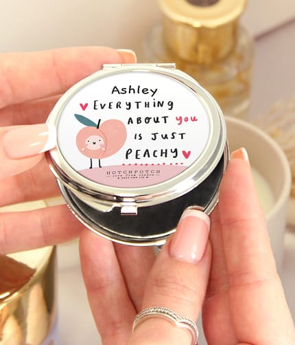 Personalised Peachy Compact Mirror - ItJustGotPersonal.co.uk