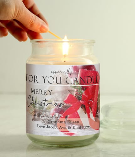 Personalised Merry Christmas Large Scented Jar Candle - ItJustGotPersonal.co.uk