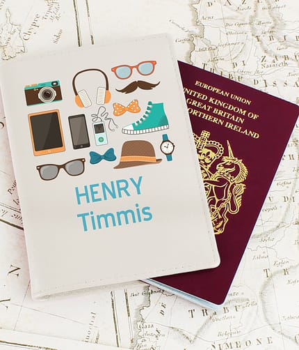 Personalised Male Essentials Cream Passport Holder - ItJustGotPersonal.co.uk