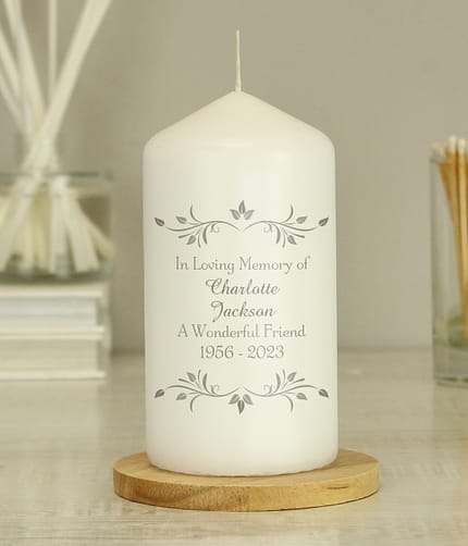 Personalised Sentiments Pillar Candle - ItJustGotPersonal.co.uk