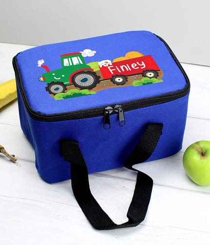 Personalised Tractor Blue Lunch Bag - ItJustGotPersonal.co.uk