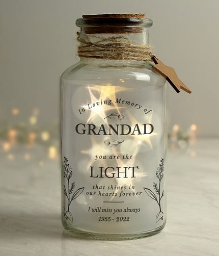 Personalised In Loving Memory LED Glass Jar - ItJustGotPersonal.co.uk
