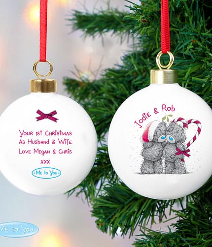 Personalised Me To You Couple Christmas Bauble - ItJustGotPersonal.co.uk