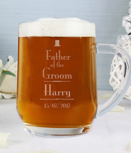 Personalised Decorative Wedding Father of the Groom Tankard - ItJustGotPersonal.co.uk