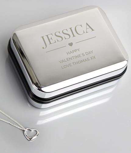 Personalised Box and Heart Necklace - ItJustGotPersonal.co.uk