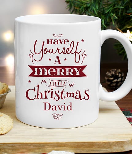 Personalised Merry Little Christmas Mug - ItJustGotPersonal.co.uk