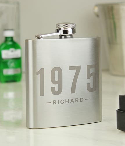 Personalised Date & Name Hip Flask - ItJustGotPersonal.co.uk