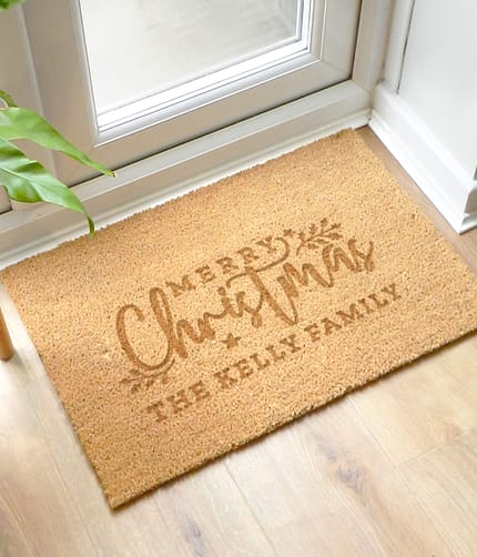 Personalised Christmas Rectangle Indoor Doormat - ItJustGotPersonal.co.uk