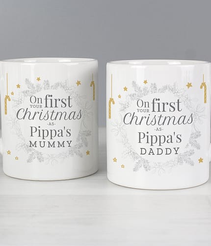 Personalised 'On Your First Christmas As' Mug Set - ItJustGotPersonal.co.uk