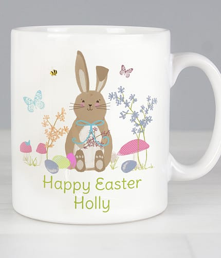 Personalised Easter Meadow Bunny Mug - ItJustGotPersonal.co.uk