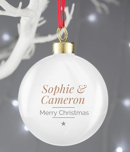 Personalised Classic Gold Star Christmas Bauble - ItJustGotPersonal.co.uk