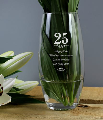 Personalised 25 Years Bullet Vase - ItJustGotPersonal.co.uk