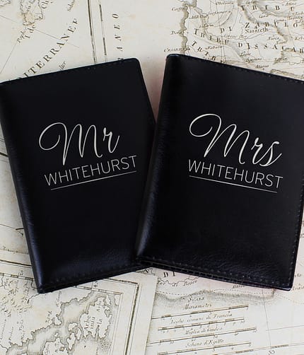 Personalised Mr & Mrs Black Passport Holders - ItJustGotPersonal.co.uk
