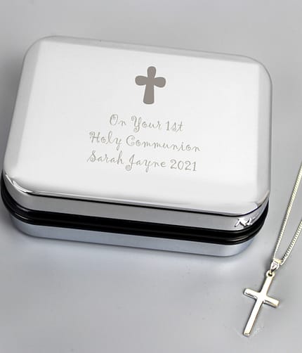Personalised Cross Necklace and Box - ItJustGotPersonal.co.uk