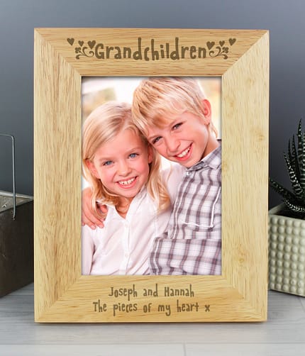 Personalised Grandchildren 5x7 Wooden Photo Frame - ItJustGotPersonal.co.uk