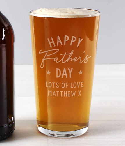 Personalised Father's Day Pint Glass - ItJustGotPersonal.co.uk