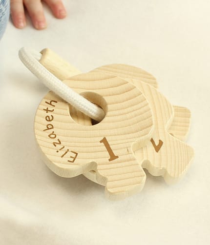 Personalised Name Only Wooden Baby Keys - ItJustGotPersonal.co.uk