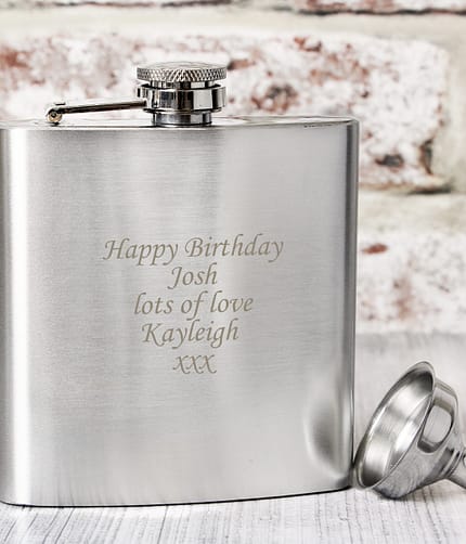 Personalised Boxed Stainless Steel Hip Flask - ItJustGotPersonal.co.uk