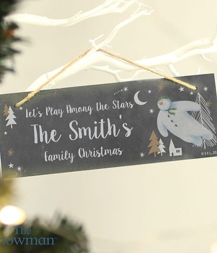 Personalised The Snowman Magical Adventure Hanging Slate Plaque - ItJustGotPersonal.co.uk