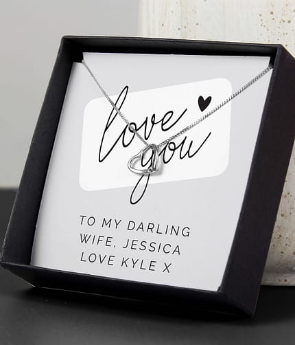 Personalised Love you Sentiment Silver Tone Necklace and Box - ItJustGotPersonal.co.uk