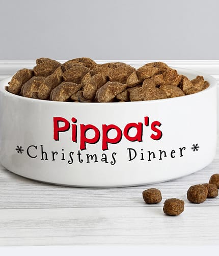 Personalised Christmas Dinner 14cm Medium Pet Bowl - ItJustGotPersonal.co.uk