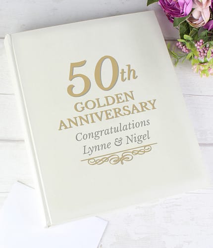 Personalised 50th Golden Anniversary Traditional Photo Album - ItJustGotPersonal.co.uk