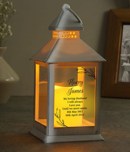 Personalised Memorial White Lantern - ItJustGotPersonal.co.uk