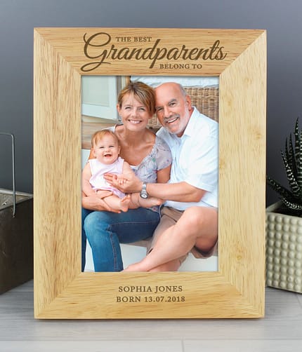 Personalised 'The Best Grandparents' 5x7 Wooden Photo Frame - ItJustGotPersonal.co.uk