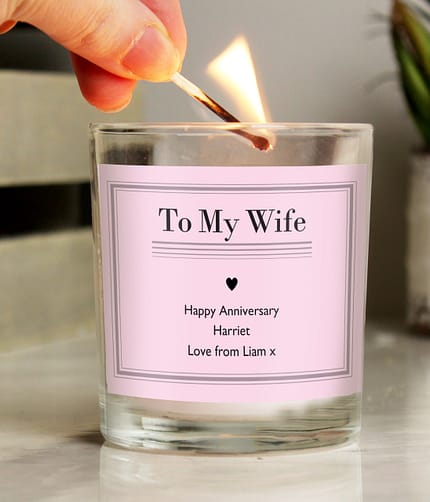 Personalised Classic Pink Scented Jar Candle - ItJustGotPersonal.co.uk