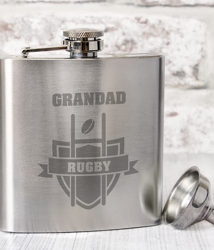 Personalised Rugby Hip Flask - ItJustGotPersonal.co.uk