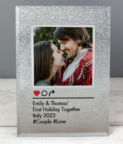 Personalised Instagram Post 4x4 Glitter Glass Photo Frame - ItJustGotPersonal.co.uk
