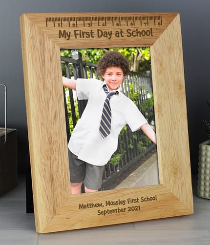 Personalised My First Day at School 5x7 Wooden Photo Frame - ItJustGotPersonal.co.uk