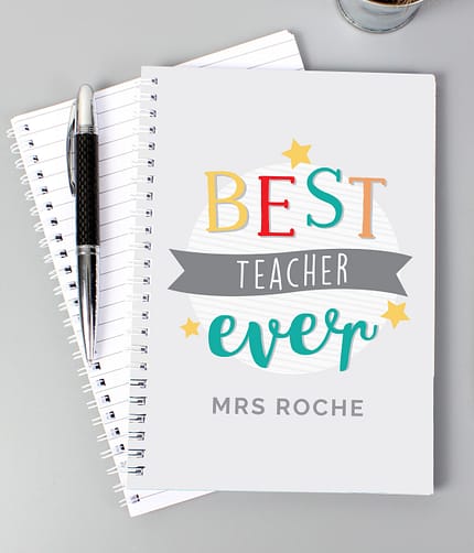 Personalised 'Best Teacher Ever' A5 Notebook - ItJustGotPersonal.co.uk